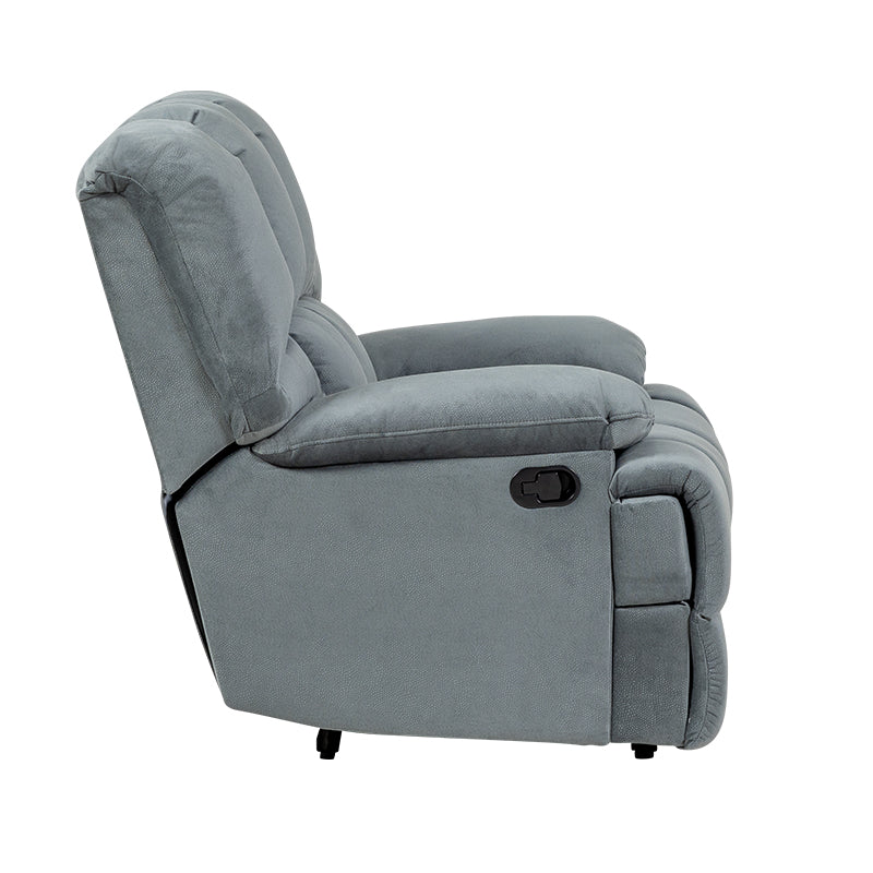 Augustus Manual Recliner Fabric Armchair - Dark Grey