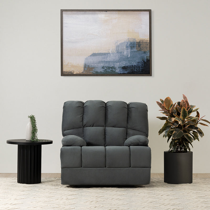 Augustus Manual Recliner Fabric Armchair - Dark Grey