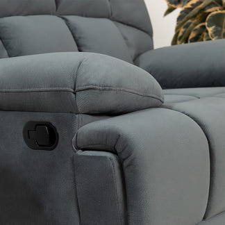 Augustus Manual Recliner Fabric Armchair - Dark Grey