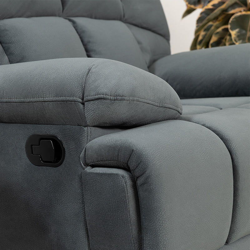 Augustus Manual Recliner Fabric Armchair - Dark Grey