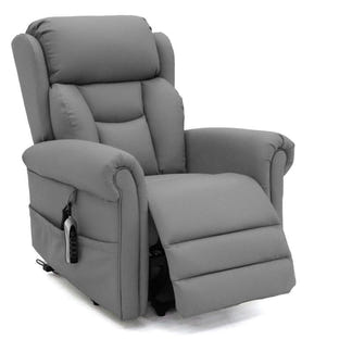 Avante Bolton Lift & Recline Arm Chair in Shale Leather - Standard Sized