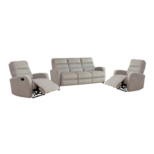 Echo 3 +1+1 Fabric Recliner Lounge Suite - Grey