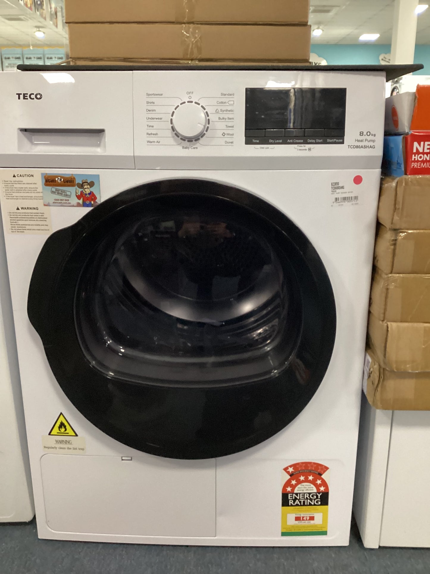 TECO HEAT PUMP SENSOR DRYER 8kg