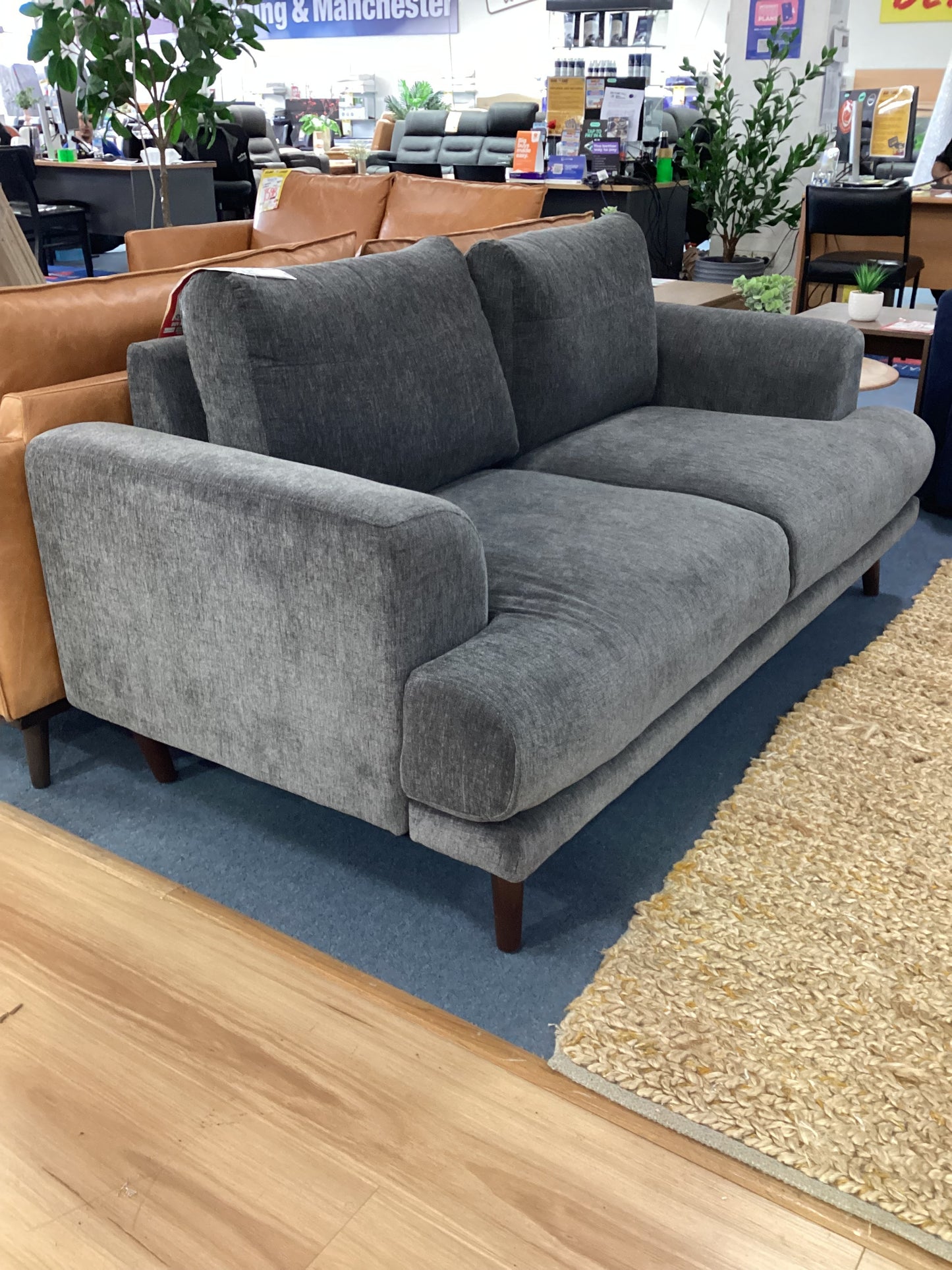 Bianca 2 Seater Fabric Sofa - Dark Grey