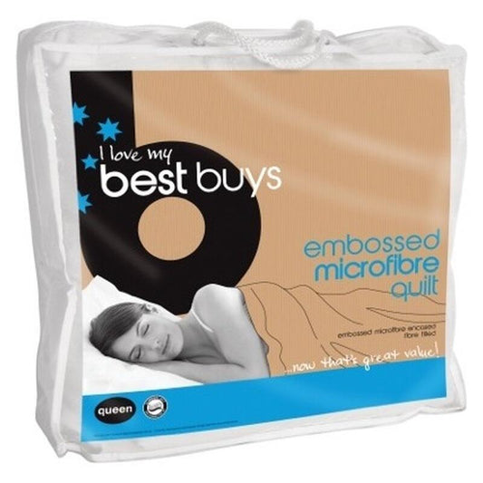 Best Buys Embossed Microfibre Quilt - Queen