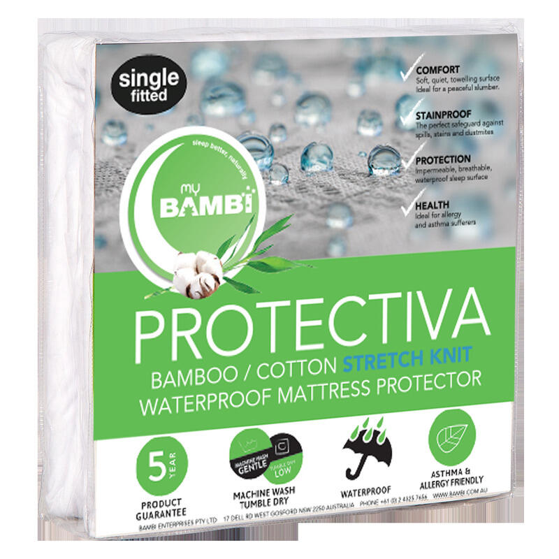 Protectiva Cotton Bamboo Stretchknit Mattress Protector - King Single