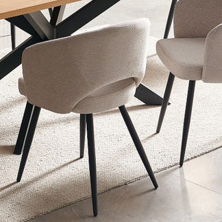 Barlow 7 Piece Timber Dining Suite - Black/Beige