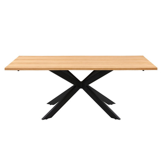 Barlow 200cm Timber Dining Table - Natural/Black