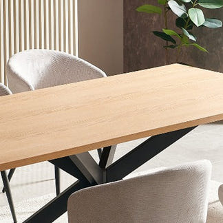 Barlow 200cm Timber Dining Table - Natural/Black