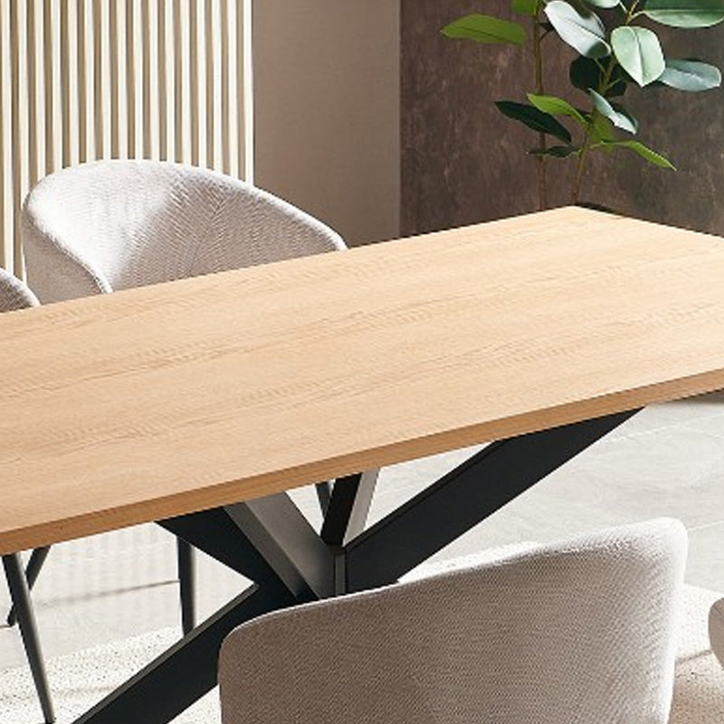 Barlow 200cm Timber Dining Table - Natural/Black