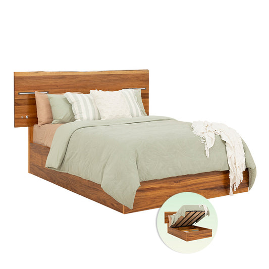 Baxter Queen Timber Gas Lift Bed - Blackwood