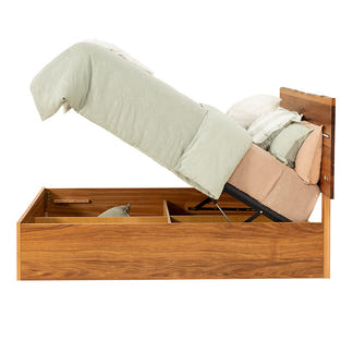 Baxter Queen Timber Gas Lift Bed - Blackwood