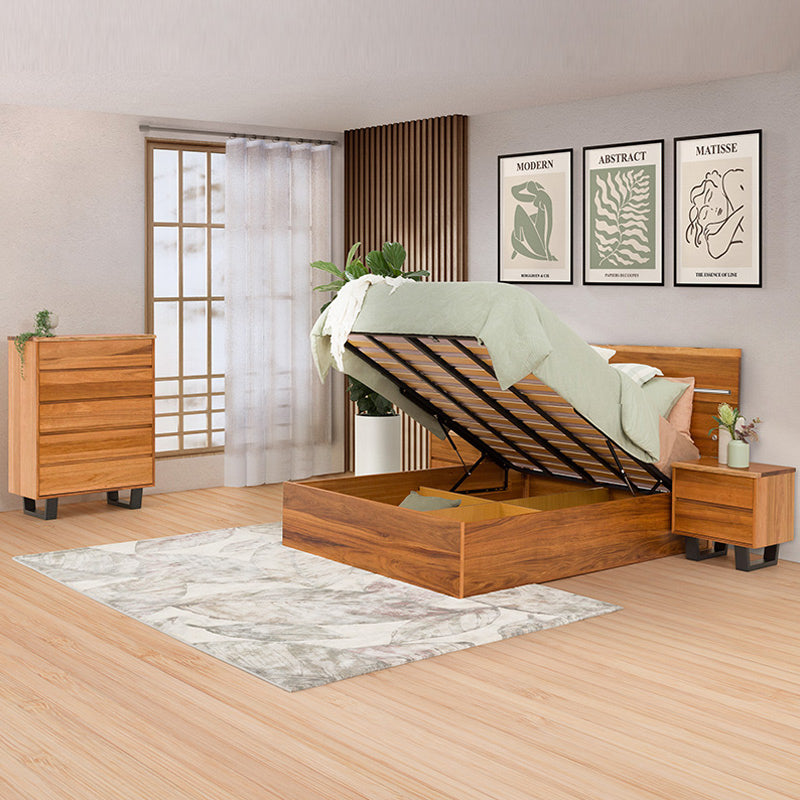 Baxter Queen Timber Gas Lift Bed - Blackwood
