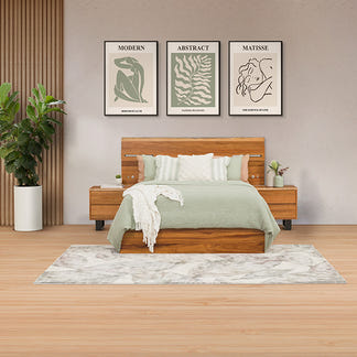 Baxter Queen Timber Gas Lift Bed - Blackwood