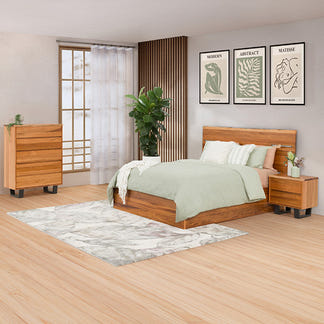 Baxter Queen Timber Gas Lift Bed - Blackwood