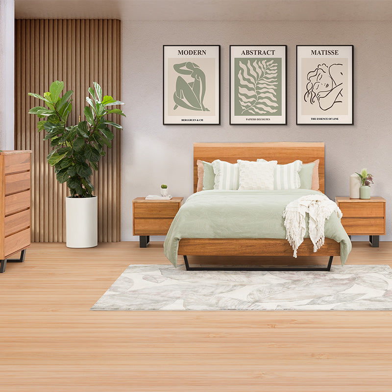 Baxter Queen Timber Bed - Blackwood