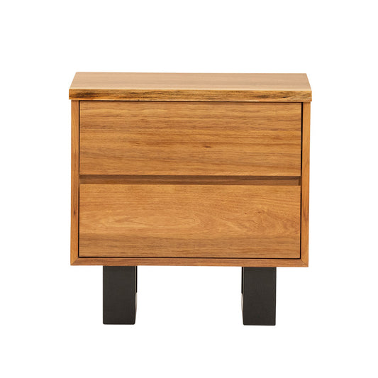 Baxter 2 Drawer Bedside Table - Blackwood