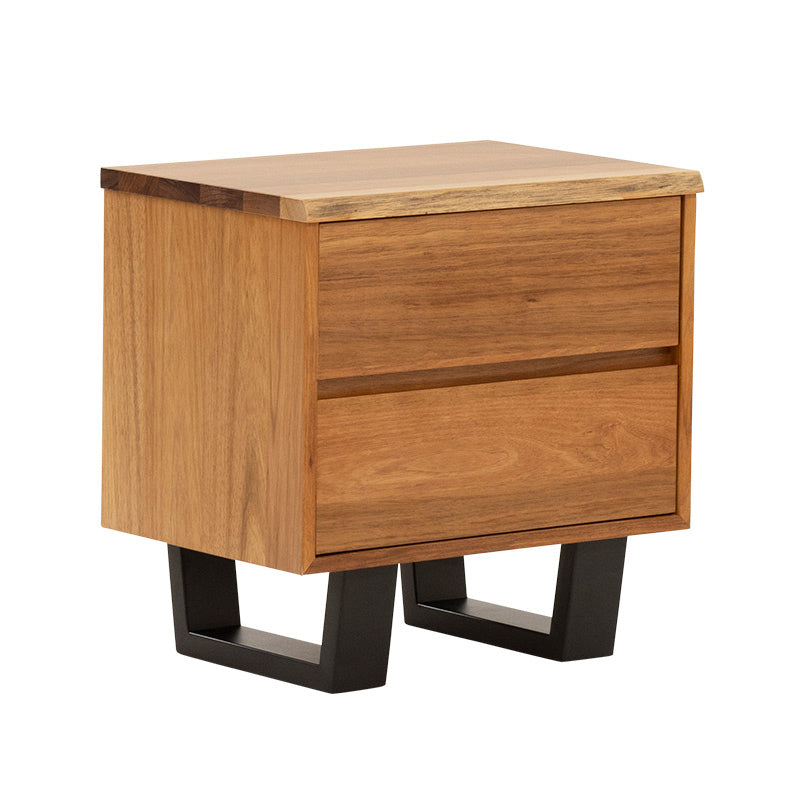 Baxter 2 Drawer Bedside Table - Blackwood