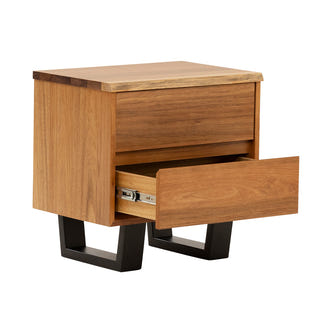 Baxter 2 Drawer Bedside Table - Blackwood