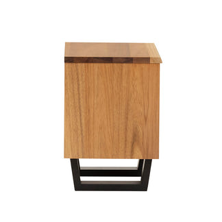 Baxter 2 Drawer Bedside Table - Blackwood