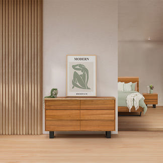 Baxter 6 Drawer Dresser - Blackwood
