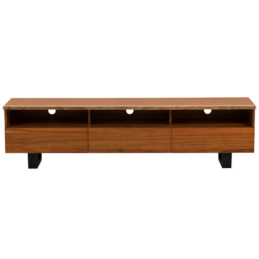 Baxter 2100mm Timber Entertainment Unit - Blackwood