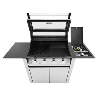 BeefEater 1600 Series 4 Burner BBQ & Trolley with Side Burner - Stainless Steel