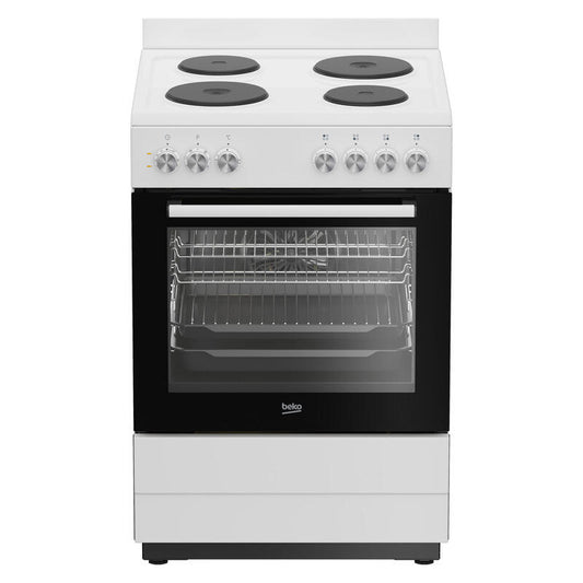 Beko 60cm Electric Upright Cooker With Electric Cooktop - White