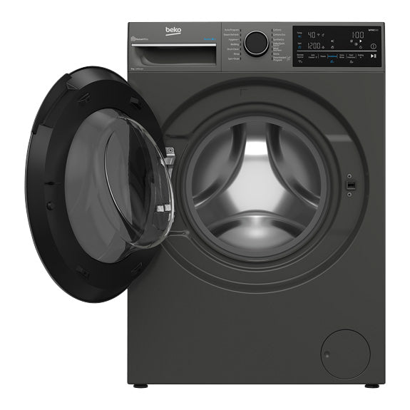 Beko 9kg Front Load Washer with Steam - Black