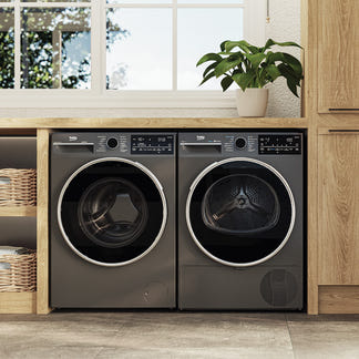 Beko 9kg Front Load Washer with Steam - Black