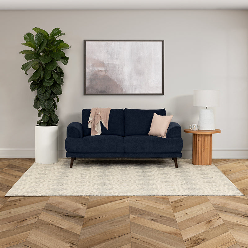 Bianca 2 Seater Fabric Sofa - Navy