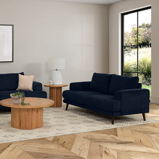 Bianca 2 Seater Fabric Sofa - Navy