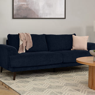 Bianca 3 Seater Fabric Sofa - Navy
