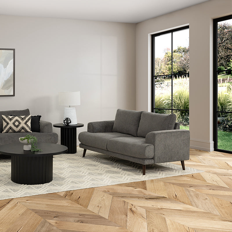 Bianca 2 Seater Fabric Sofa - Dark Grey