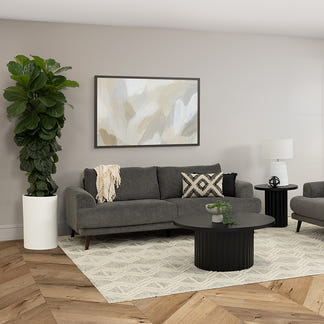 Bianca 3 Seater Fabric Sofa - Dark Grey