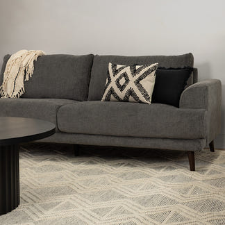 Bianca 3 Seater Fabric Sofa - Dark Grey
