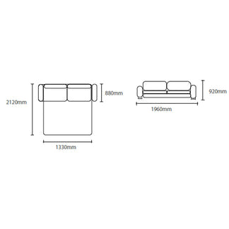Billy 3 Seater Fabric Sofa Bed - Charcoal