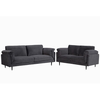 Bodhi 3 Seater Sofa Lounge - Dark Grey Fabric