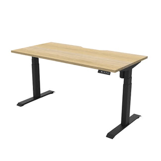 Boost Light Height Adjustable Sit/Stand Desk - Oak/Black
