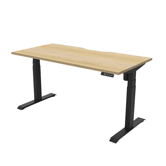 Boost Light Height Adjustable Sit/Stand Desk - Oak/Black