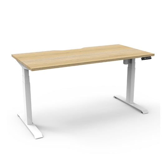 Boost Light Height Adjustable Sit/Stand Desk - Oak/White
