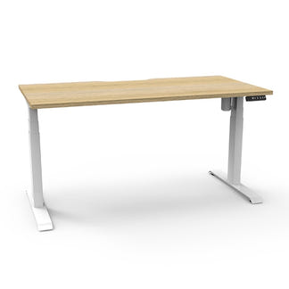 Boost Light Height Adjustable Sit/Stand Desk - Oak/White