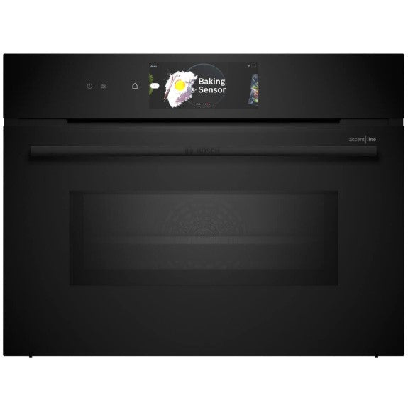 Bosch 45cm Series 8 Built-In Compact Oven with Microwave Function - Black