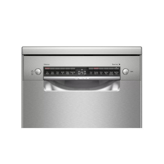 Bosch 45cm Series 6 Freestanding Slimline Dishwasher - Stainless Steel