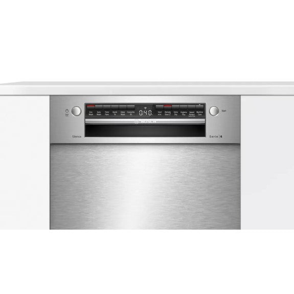 Bosch 45cm Series 6 Built-Under Slimline Dishwasher - Stainless Steel