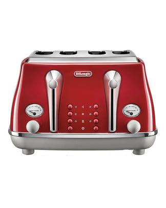 DeLonghi Icona Capitals 4 Slice Toaster - Tokyo Red