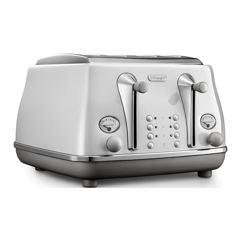 DeLonghi Icona Capitals 4 Slice Toaster - Sydney White