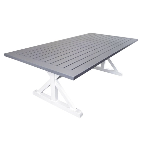 Bridgeport 9 Piece Outdoor Dining Setting - White/Graphite