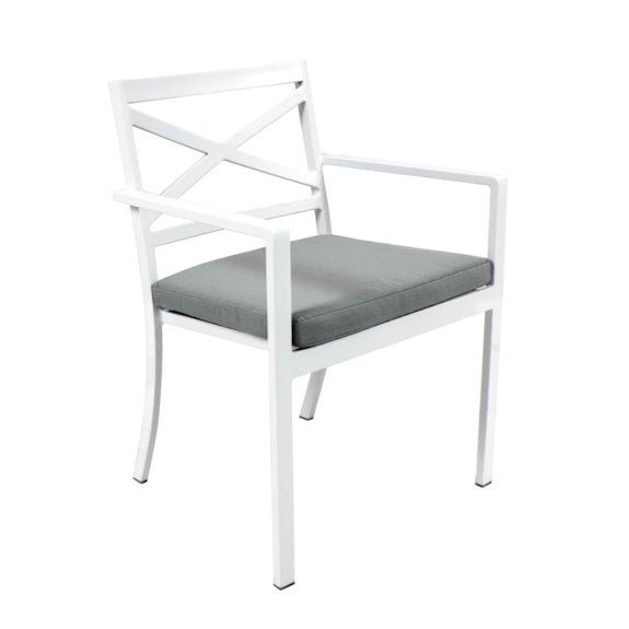 Bridgeport 9 Piece Outdoor Dining Setting - White/Graphite