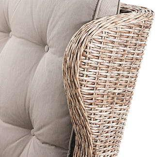 Buenos Aires 4 Piece Outdoor Recliner Sofa Set with Ceramic Glass Coffee Table - Marina/Taupe